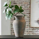Warmstead Furniture - Ashley Furniture - Brickmen Vase - Vase / Antique Gray - A2000659